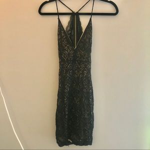 black, lace bodycon dress